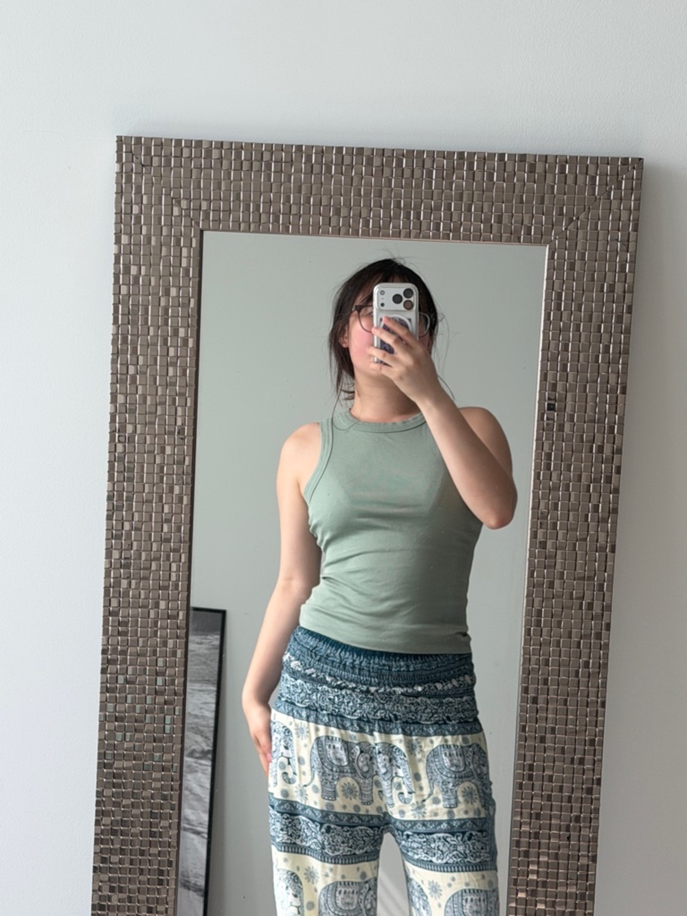 Women’s Sleeveless Ribbed Tank Top - Sage Green